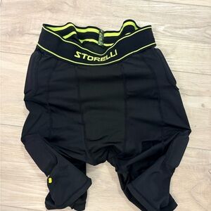 Storelli Protective Compression Shorts in Black with Neon Yellow Trim